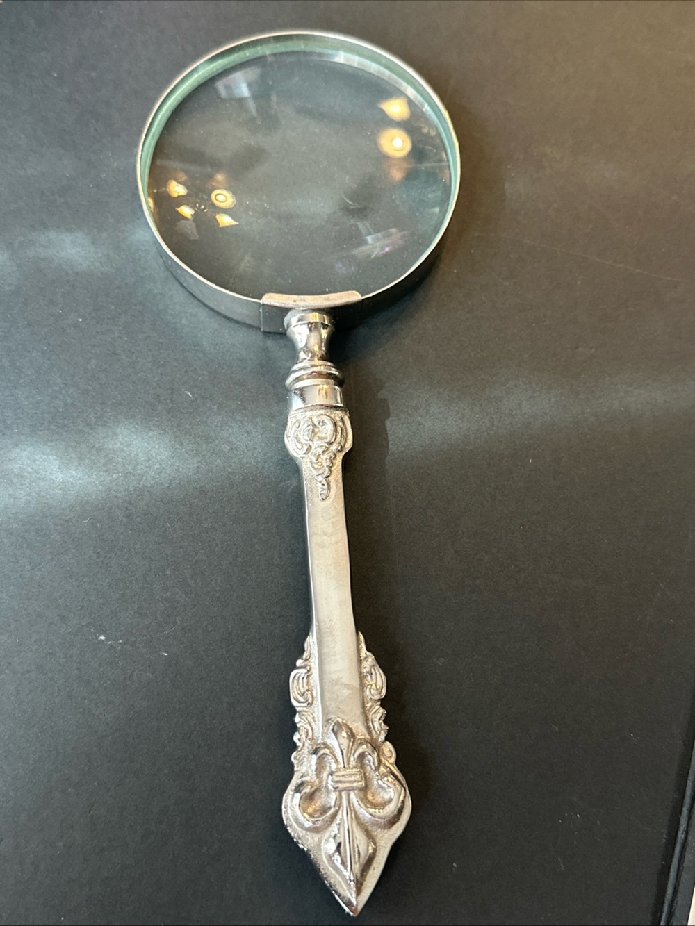 Source Unknown Silver Ornate Handle Magnifying Glass